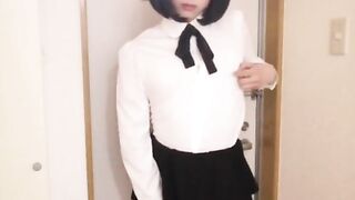 Japanese Crossdresser Masterbation at Entrance