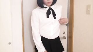 Japanese Crossdresser Masterbation at Entrance