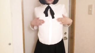 Japanese Crossdresser Masterbation at Entrance