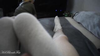 Hot Footjob in Short Socks | HotBlondeFeet