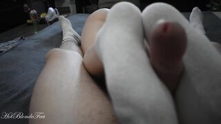 Hot Footjob in Short Socks | HotBlondeFeet