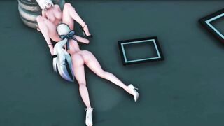 MMD Haku high class stripper that make men cry for no cum left 3d hentai fap challenge