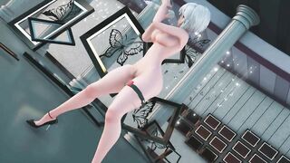 MMD Haku high class stripper that make men cry for no cum left 3d hentai fap challenge