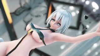 MMD Haku high class stripper that make men cry for no cum left 3d hentai fap challenge