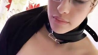 With chains and drinking milk this Arab girl is very horny