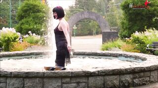 FFstockings - Mature Julia Gets Wet in Public