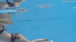 Nude swimming in the pool babe with tattoos Mimi Cica