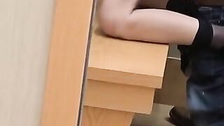 Dressing room fuck tight small Korean Girlfriend trying not to get caught risky public