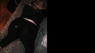 Old Leggings Digging in her Ass Crack