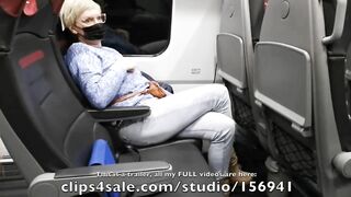 Crossed legs orgasm on a train