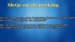 Parking sletje buiten pijpen en anaal geneukt