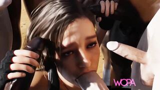 Gangbang with seven men and a girl - [ WOPA ] 3D HD ANIMATION