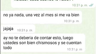 mensajes de whatsapp con la novia de mi amigo antes de cogermela