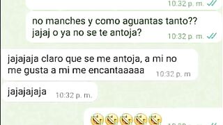 mensajes de whatsapp con la novia de mi amigo antes de cogermela