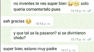 mensajes de whatsapp con la novia de mi amigo antes de cogermela