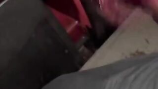 Sucked him off in the movie theatre to show off my cum filled pussy and squirting when fingered