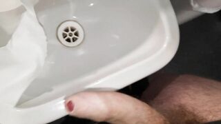 Wear Headphones To Hear Me Moan In Public / Shooting Cum Into Bathroom Sink