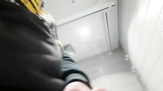 Wear Headphones To Hear Me Moan In Public / Shooting Cum Into Bathroom Sink