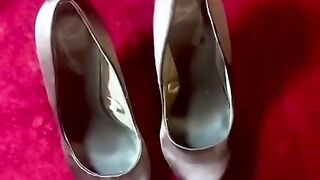 Huge Cumshot after edging all day on GF shoes