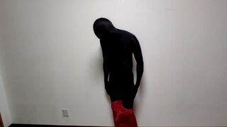 Red & black layered zentai