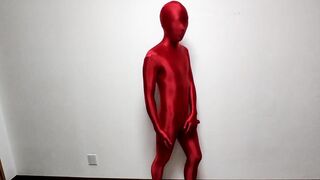 Red & black layered zentai