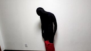 Red & black layered zentai