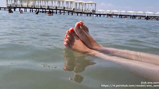 #015 Close-UP Sexy Toes Nympho Goddess FEET (FOOT WORSHIP) orange nails