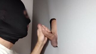 Straight male comes to Gloryhole after partying with his colleagues.