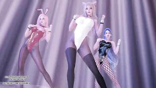 MMD Tara - Bunny Style Ahri Kaisa Seraphine Sexy Kpop Dance League of Legends KDA 4K 60FPS