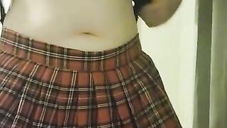 School Girl strip tease