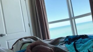 Stroking cock on vacation