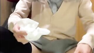 制服ふたなり鹿島がオナホでガチ射精！