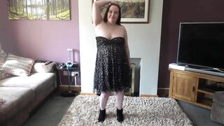 Wife in little black party dress