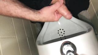 Solo Male Dirty Talk - Risky Public Washroom Masturbation At The Urinal And Swallowing My Cumshot