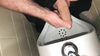 Solo Male Dirty Talk - Risky Public Washroom Masturbation At The Urinal And Swallowing My Cumshot