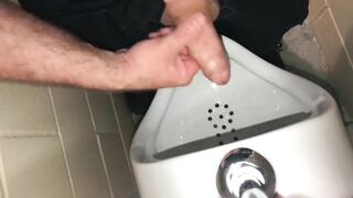 Solo Male Dirty Talk - Risky Public Washroom Masturbation At The Urinal And Swallowing My Cumshot