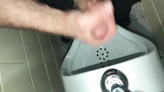 Solo Male Dirty Talk - Risky Public Washroom Masturbation At The Urinal And Swallowing My Cumshot