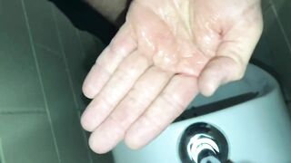 Solo Male Dirty Talk - Risky Public Washroom Masturbation At The Urinal And Swallowing My Cumshot