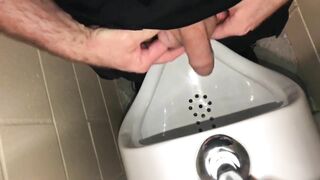 Solo Male Dirty Talk - Risky Public Washroom Masturbation At The Urinal And Swallowing My Cumshot