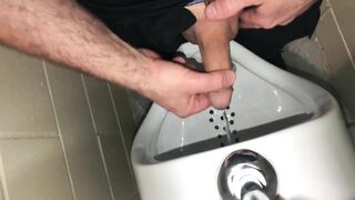 Solo Male Dirty Talk - Risky Public Washroom Masturbation At The Urinal And Swallowing My Cumshot