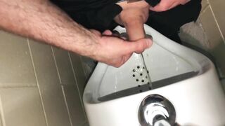 Solo Male Dirty Talk - Risky Public Washroom Masturbation At The Urinal And Swallowing My Cumshot