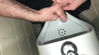 Solo Male Dirty Talk - Risky Public Washroom Masturbation At The Urinal And Swallowing My Cumshot