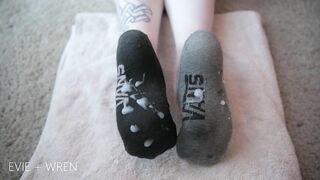 Bukkake on Gorgeous Socked Feet