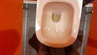 Guy CUMS in PUBLIC bathroom THERE ARE OTHER PEOPLE!