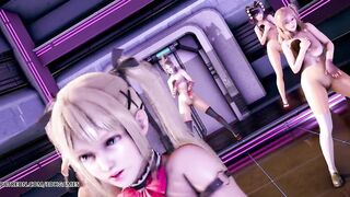 [MMD] PinkCat - Doa Hot Naked Dance Katsumi Marie Rose Nyotengu Honoka Ayane 4K 60FPS