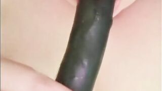 BBW fucks her pussy with a dildo