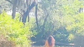 Nude walk in the jungle