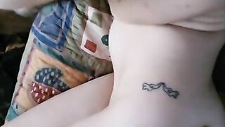 Petite brunette gets stretched out by daddy's big cock