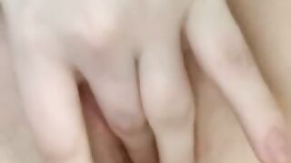 Teen loves playing with her pink pussy CLOSE UP