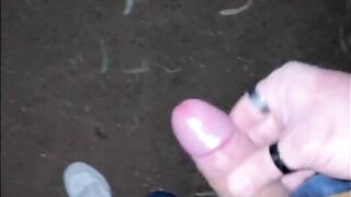 Greek Man - Outdoor Jerk off in the Woods - Huge cumshot